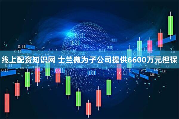 线上配资知识网 士兰微为子公司提供6600万元担保