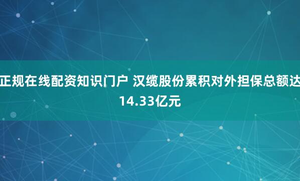 正规在线配资知识门户 汉缆股份累积对外担保总额达14.33亿元